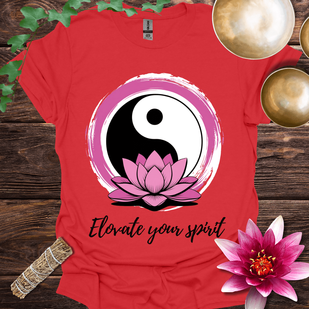 Elevate Your Spirit lotus Yin Yang variant 2 T