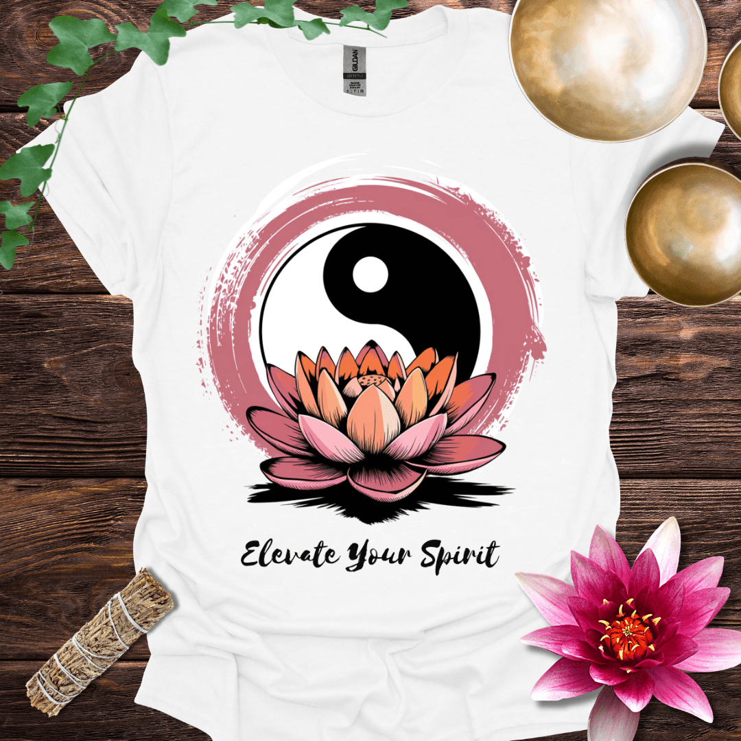 Elevate Your Spirit lotus Yin Yang variant 4 T