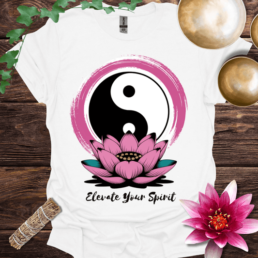 Elevate Your Spirit lotus Yin Yang variant 1 T