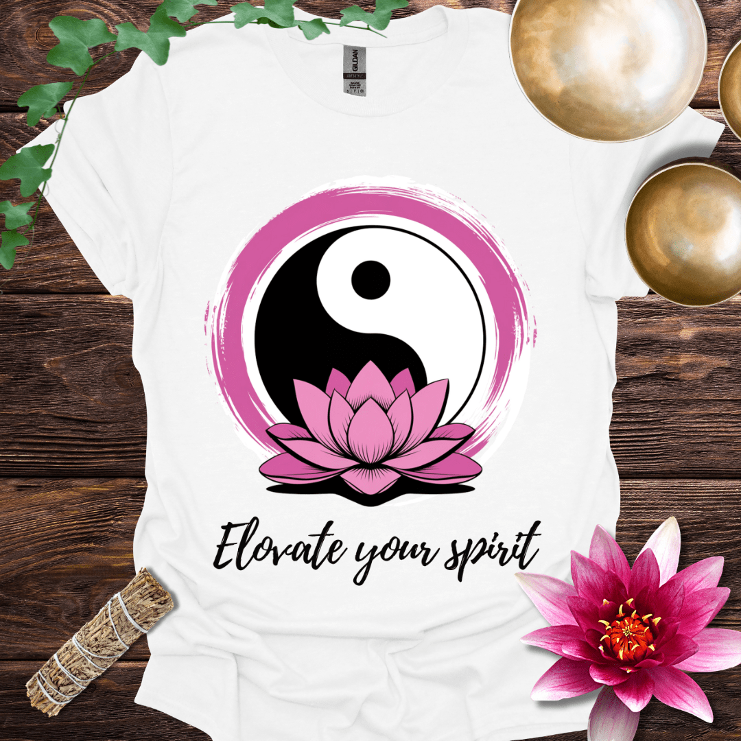 Elevate Your Spirit lotus Yin Yang variant 2 T