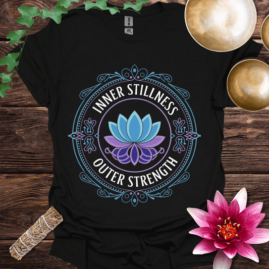 Inner Stillness Outer Strength variant 2 Lotus T
