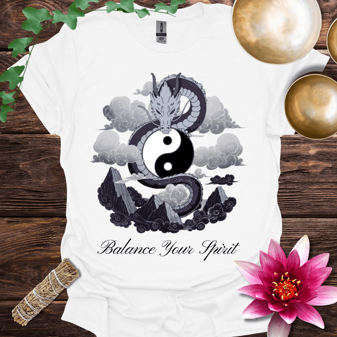 Dragon Grey Yin Yang Balance Your Spirit variant 1 T