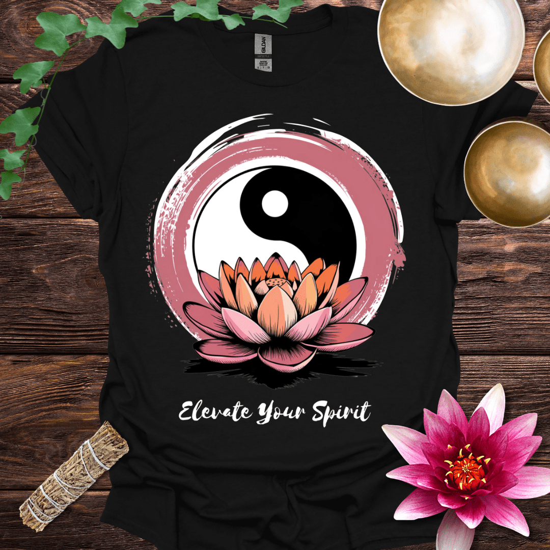 Elevate Your Spirit lotus Yin Yang variant 4 T
