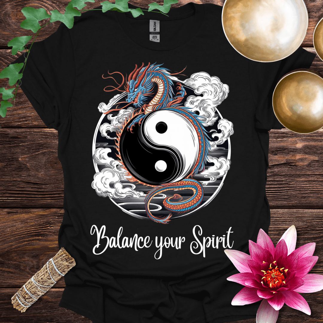 Dragon Blue Yin Yang Balance Your Spirit variant 2 T