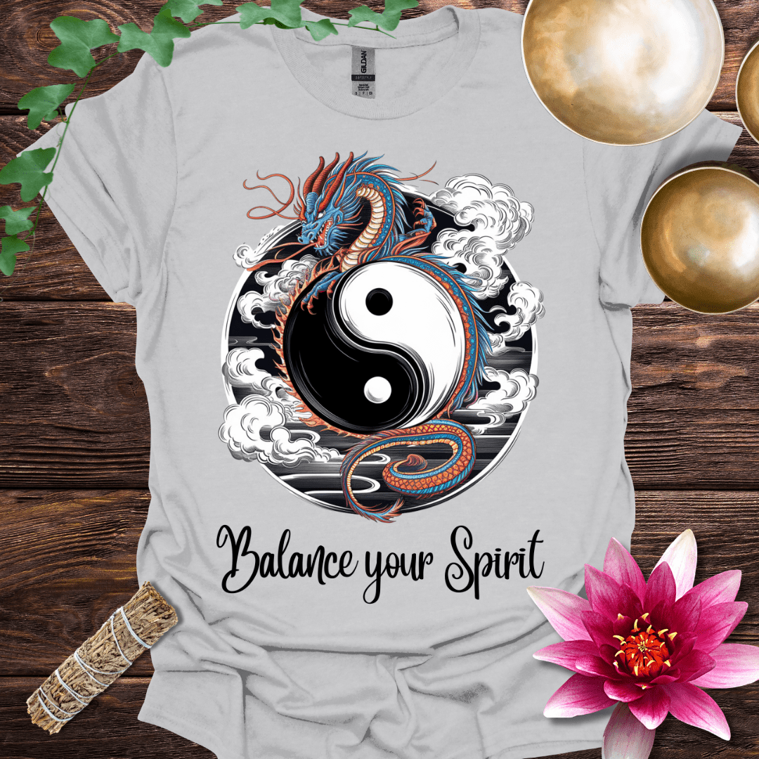 Dragon Blue Yin Yang Balance Your Spirit variant 2 T
