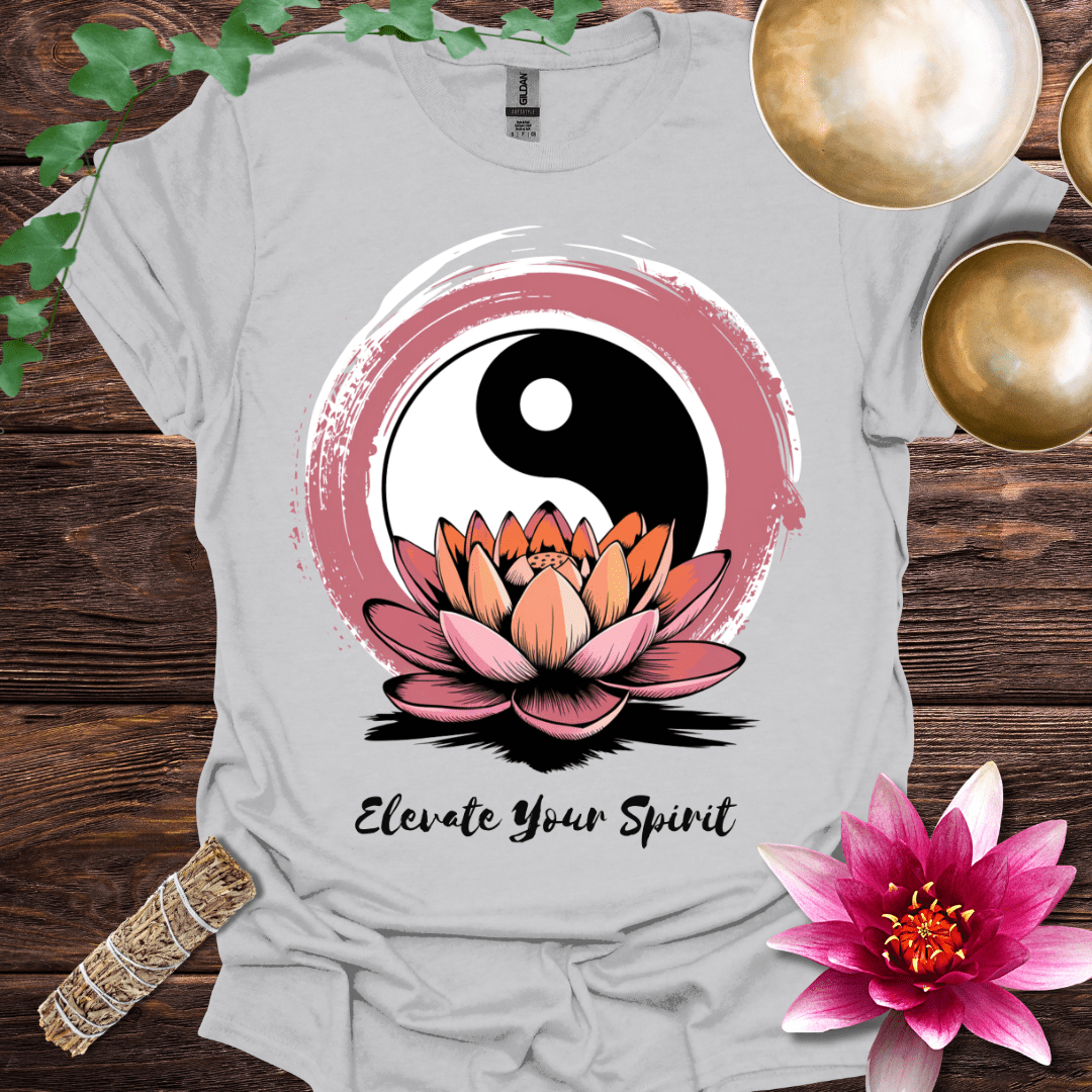 Elevate Your Spirit lotus Yin Yang variant 4 T