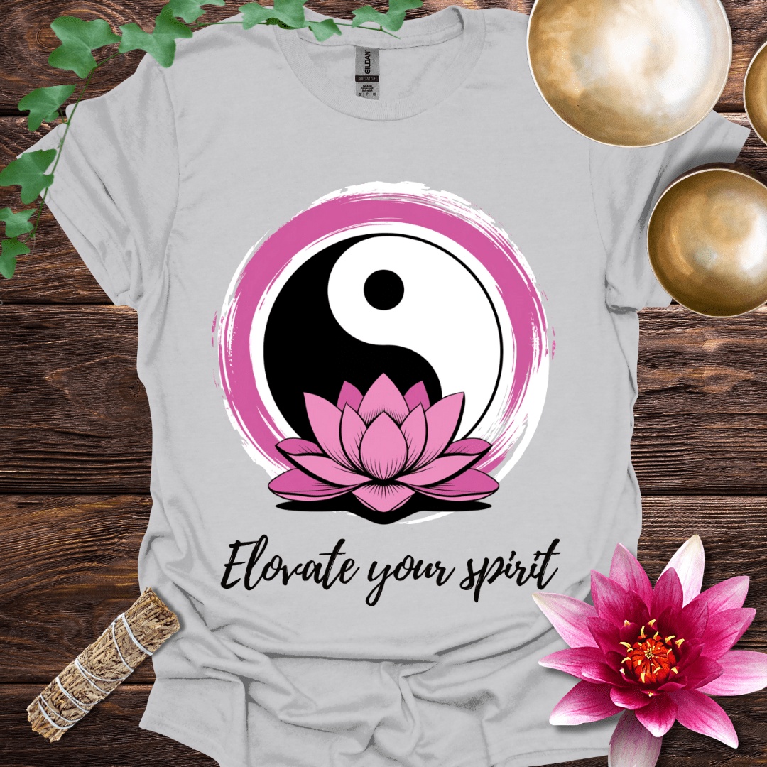 Elevate Your Spirit lotus Yin Yang variant 2 T