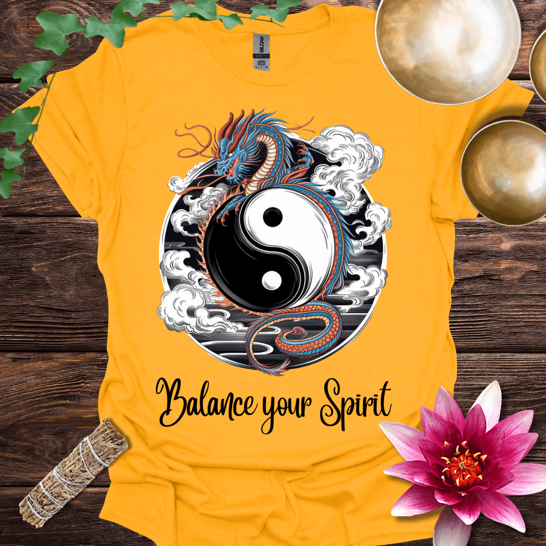 Dragon Blue Yin Yang Balance Your Spirit variant 2 T