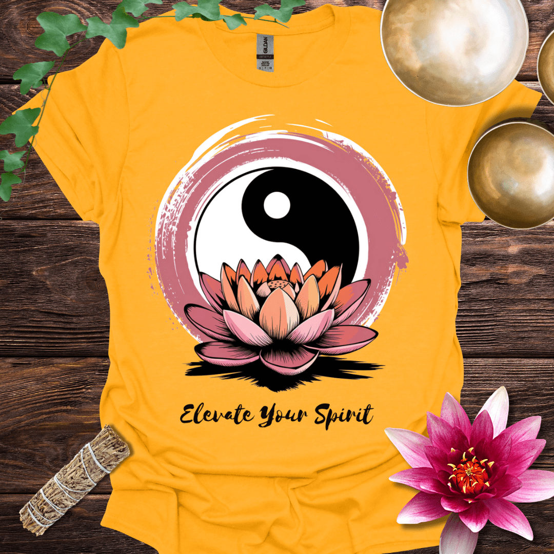 Elevate Your Spirit lotus Yin Yang variant 4 T