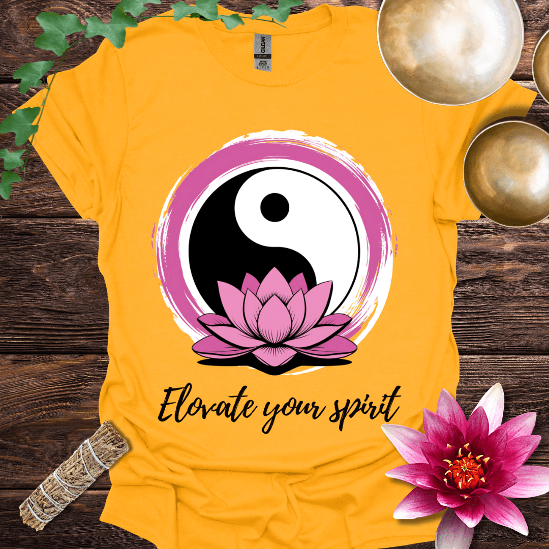 Elevate Your Spirit lotus Yin Yang variant 2 T