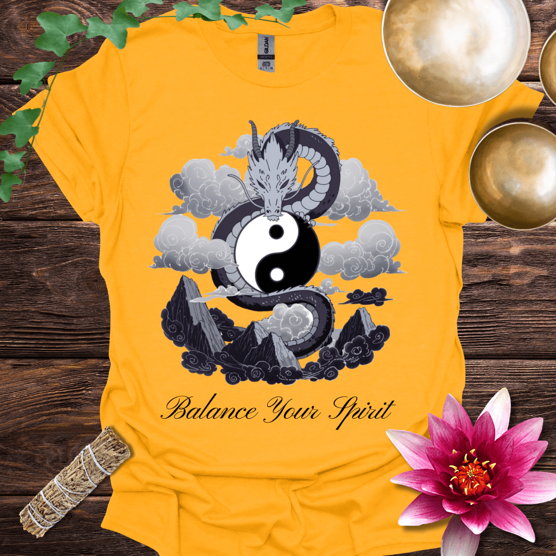 Dragon Grey Yin Yang Balance Your Spirit variant 1 T