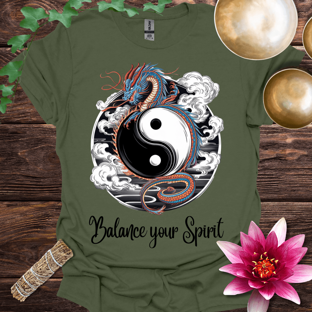 Dragon Blue Yin Yang Balance Your Spirit variant 2 T