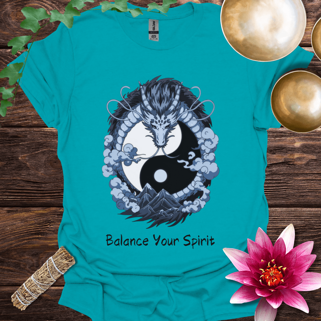 Dragon Blue Yin Yang Balance Your Spirit variant 1 T