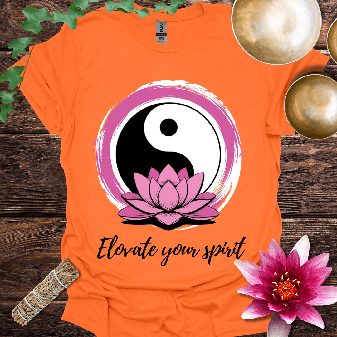 Elevate Your Spirit lotus Yin Yang variant 2 T