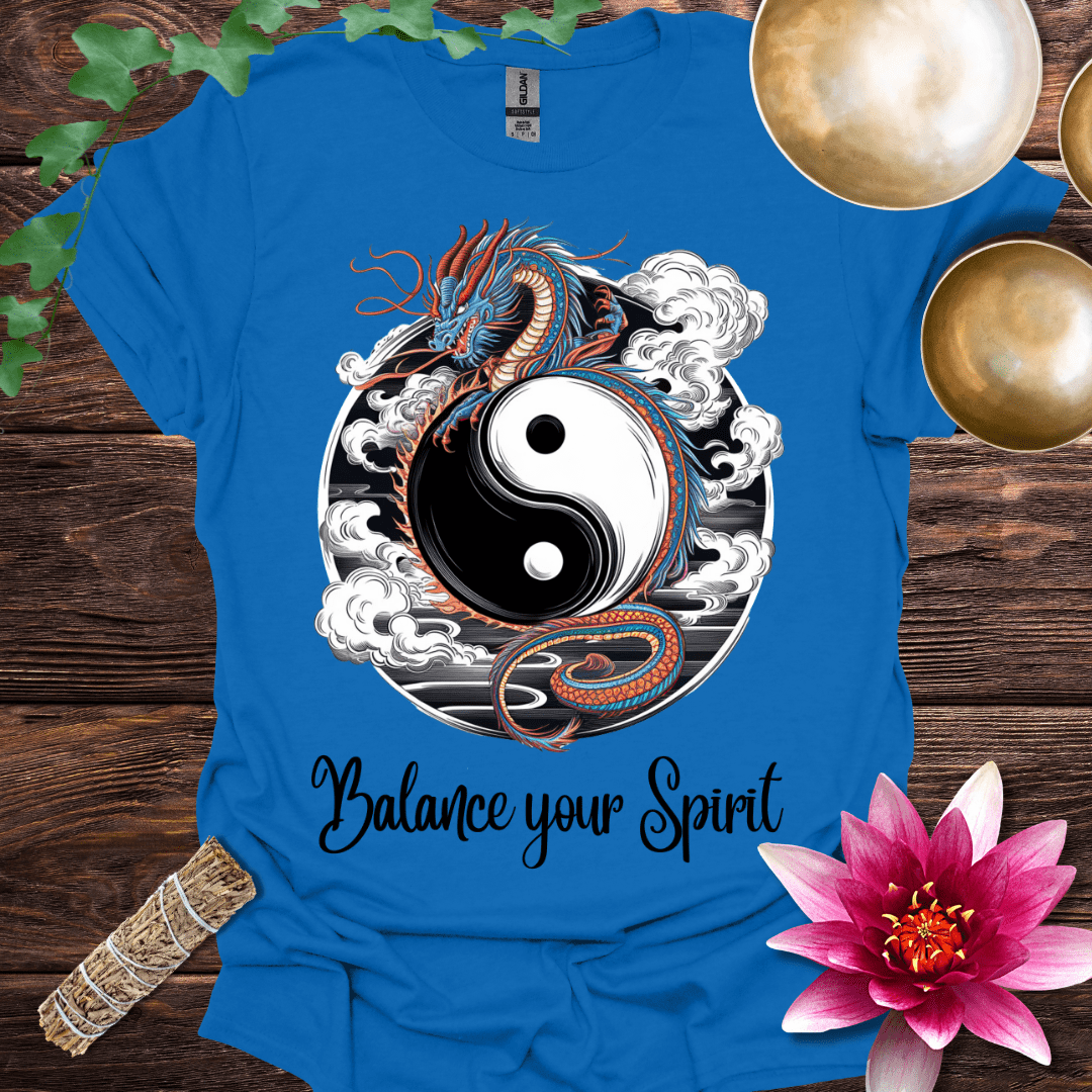 Dragon Blue Yin Yang Balance Your Spirit variant 2 T