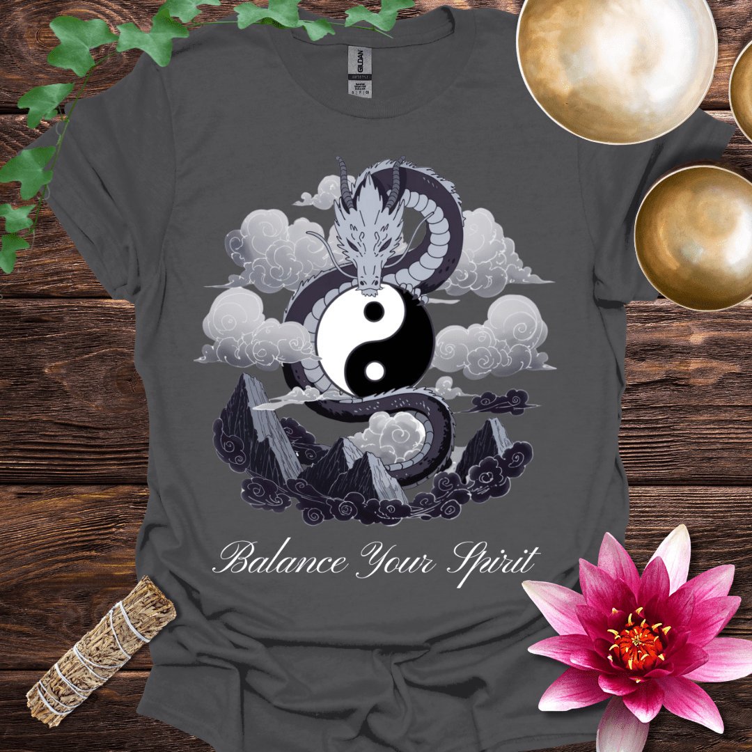 Dragon Grey Yin Yang Balance Your Spirit variant 1 T