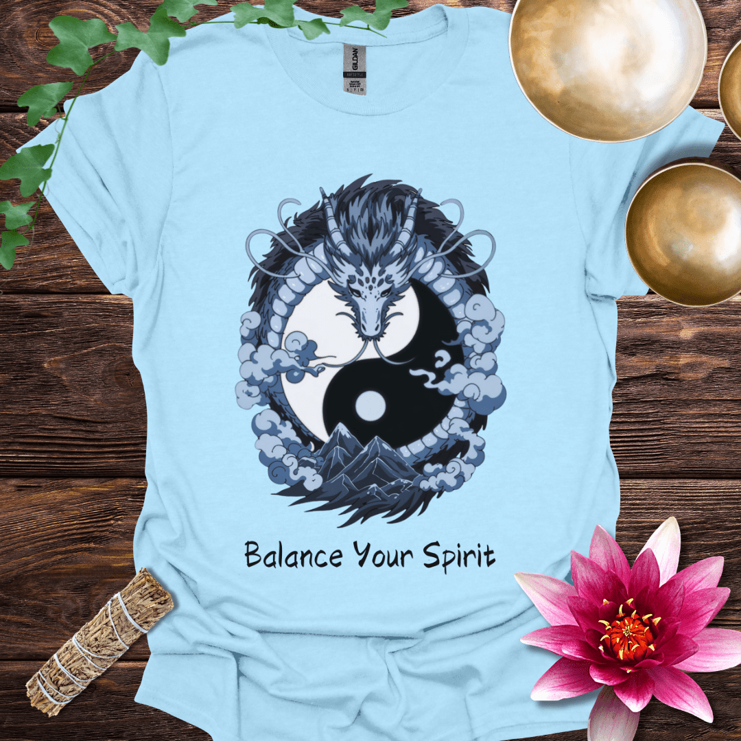 Dragon Blue Yin Yang Balance Your Spirit variant 1 T