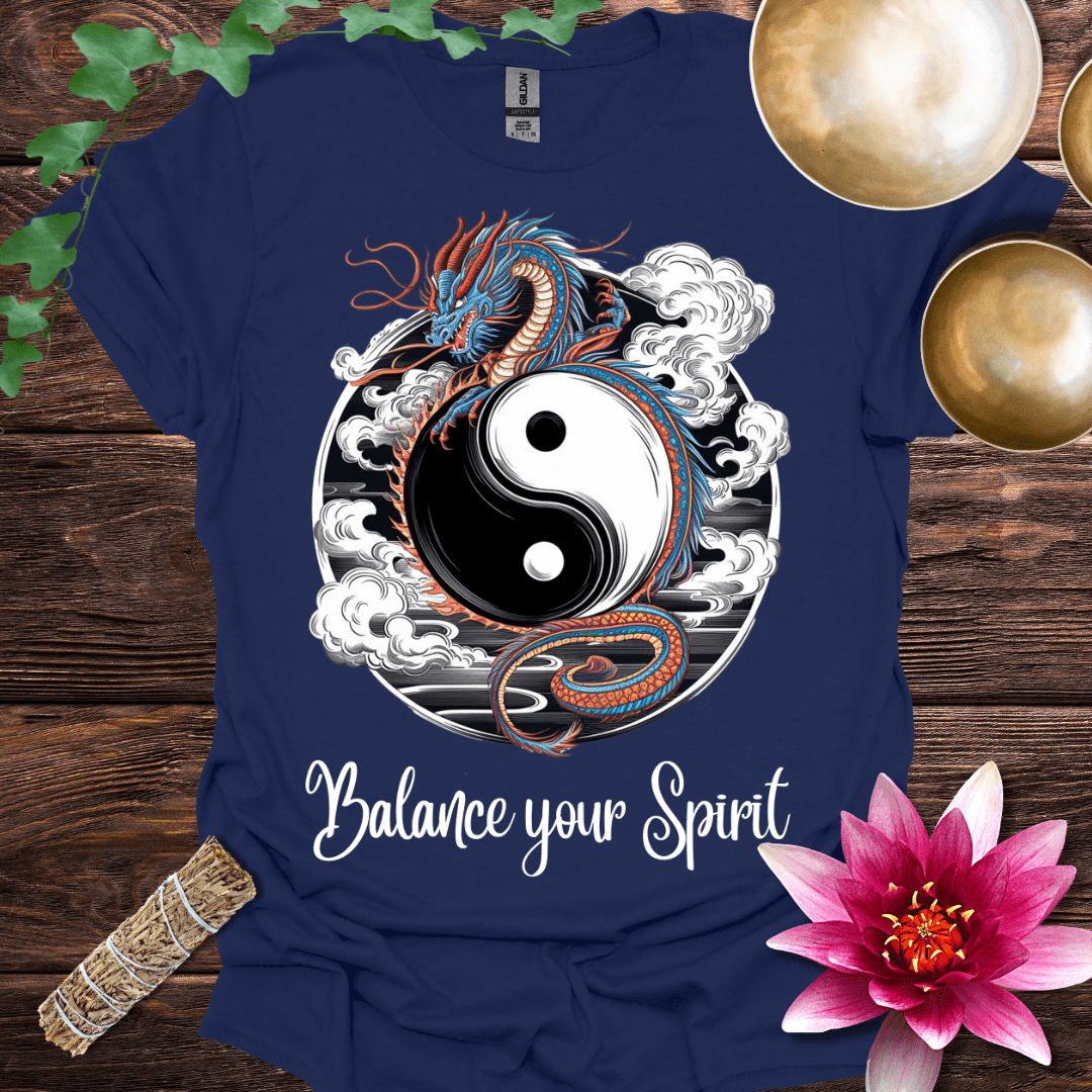Dragon Blue Yin Yang Balance Your Spirit variant 2 T