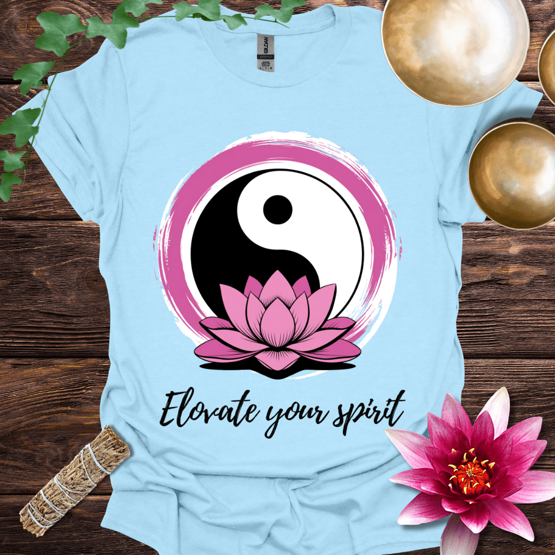Elevate Your Spirit lotus Yin Yang variant 2 T