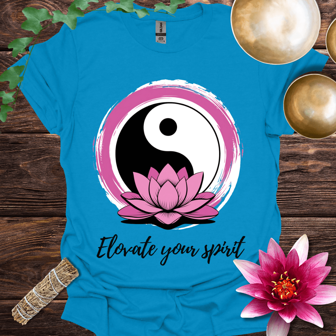 Elevate Your Spirit lotus Yin Yang variant 2 T