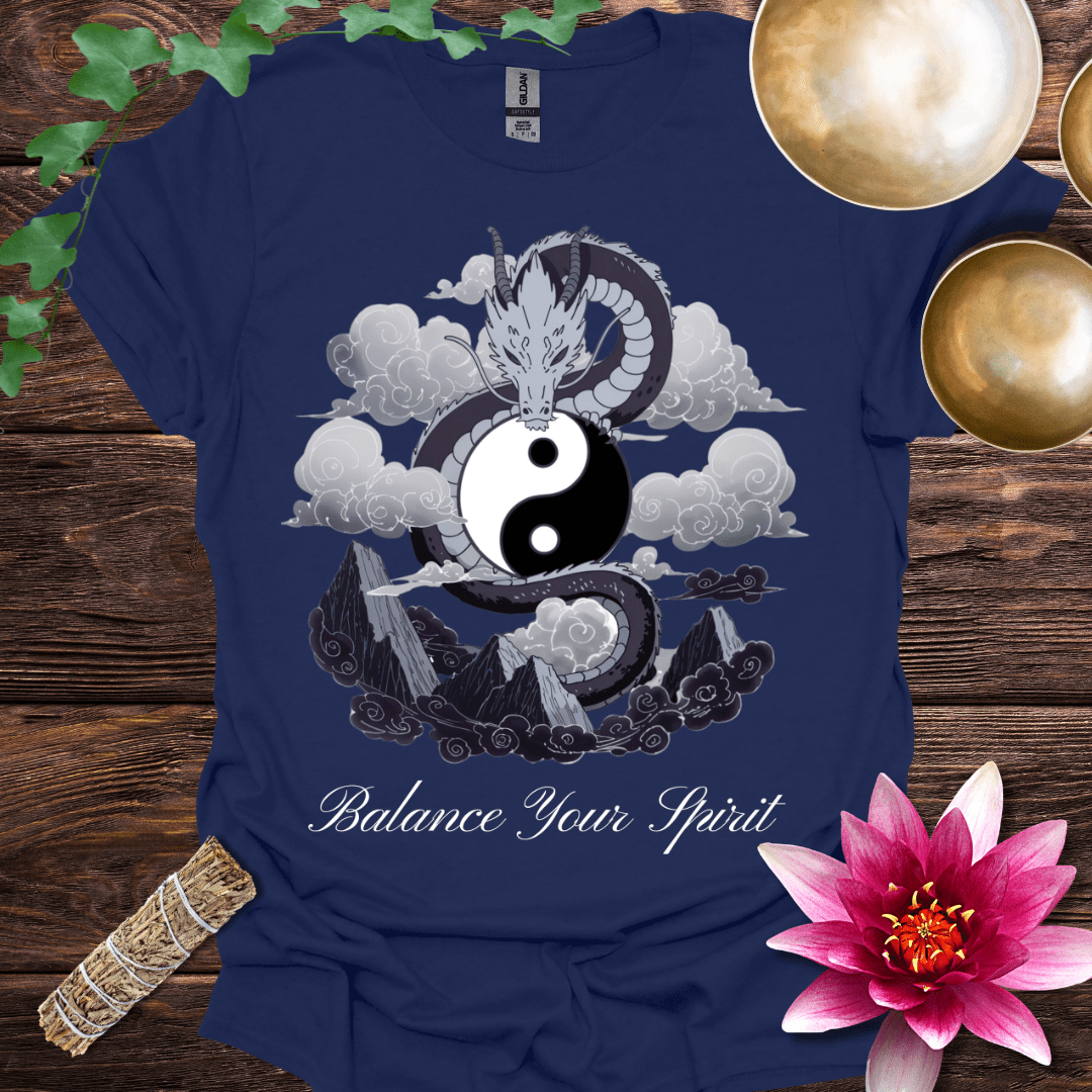 Dragon Grey Yin Yang Balance Your Spirit variant 1 T