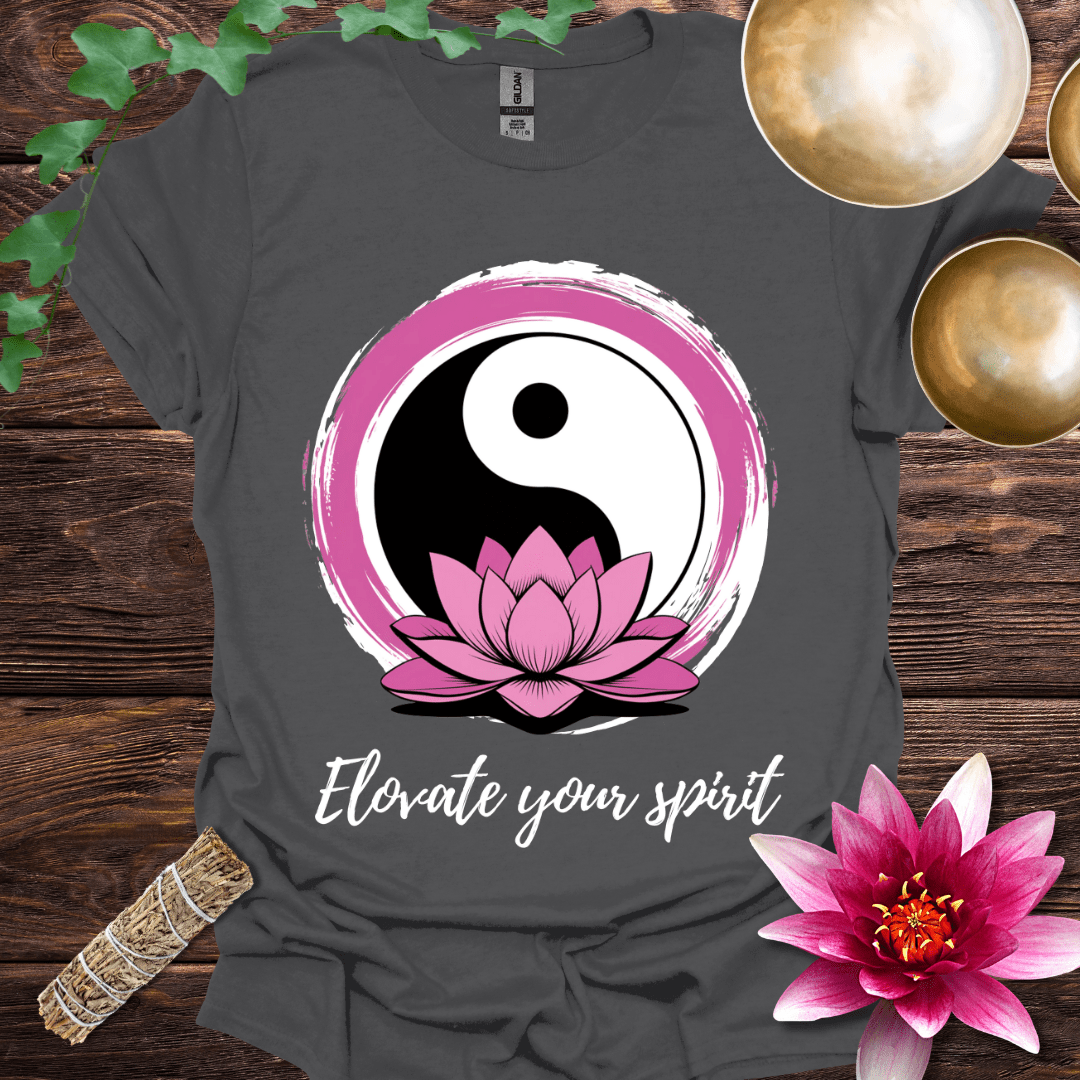 Elevate Your Spirit lotus Yin Yang variant 2 T