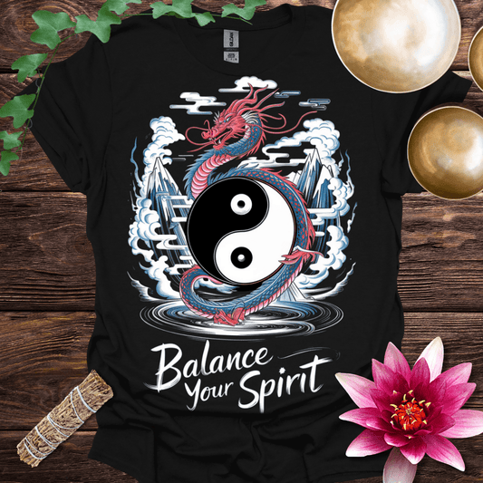 Magenta Blue Dragon Yin Yang Balance Your Spirit T